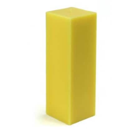 Zest Candle CPZ-155-12 3 x 9 in. Yellow Square Pillar Candle, 12PK CPZ-155_12